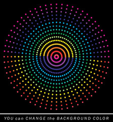 Colorful dotted lines, abstract circle rounded shapes vector illustration.