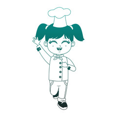 Beautiful girl chef cartoon vector illustration graphic design