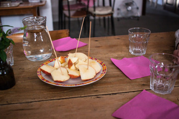 Idared apples on a plate
