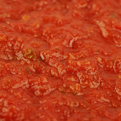 Surface coated with tomato sauce