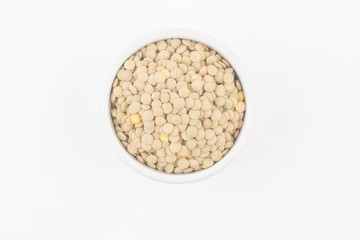 Raw Lentils in a bowl