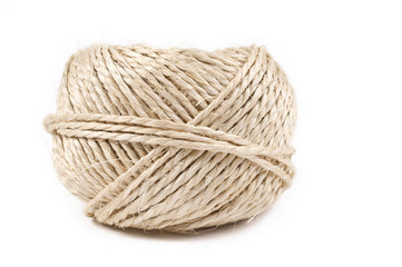 Obraz premium Clew of rope on white background.