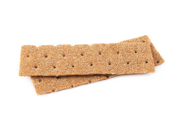 Thin rye crispy cracker isolated