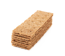 Thin rye crispy cracker isolated