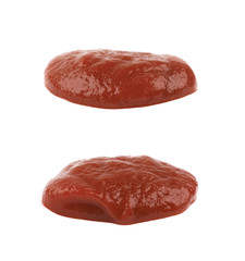 Puddle of ketchup isolated