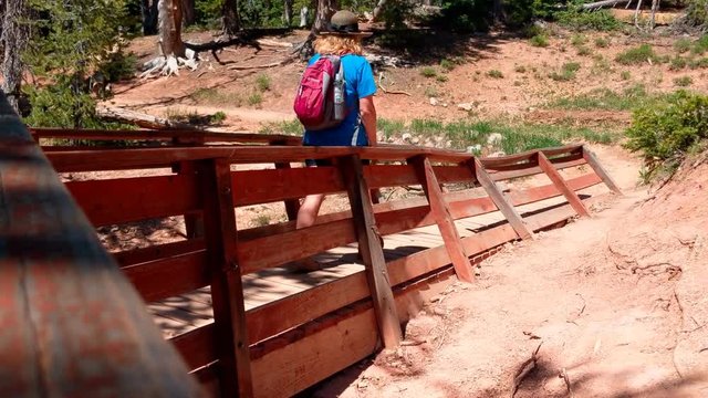 Mature Woman Hiking Out West In Arizona