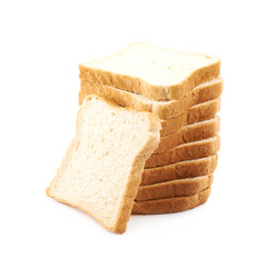 Sliced white bread isolated