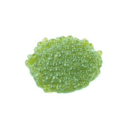 Pile of green caviar isolated