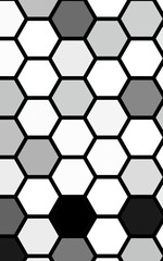 Black honeycomb with a gradient color. Isometric geometry. 3D illustration