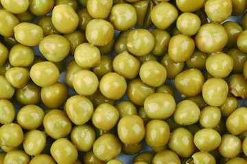 Surface covered with the green peas