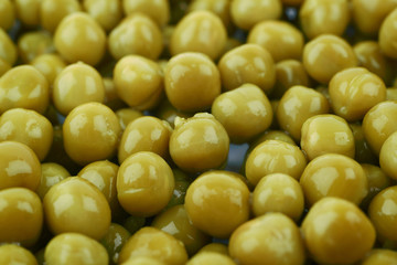 Surface covered with the green peas