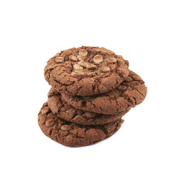 Chocolate chip cookie isolated