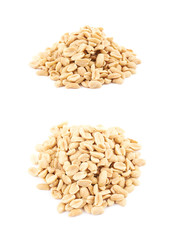 Pile of salted peanuts isolated