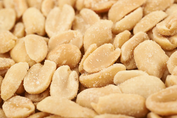 Surface coated with salted peanuts