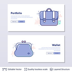 Wallet and portfolio symbols.