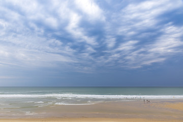 Fototapeta na wymiar Ocean beach on the Atlantic coast of France near Lacanau-Ocean, Bordeaux