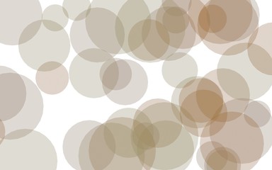 Multicolored translucent circles on a white background. Orange tones. 3D illustration