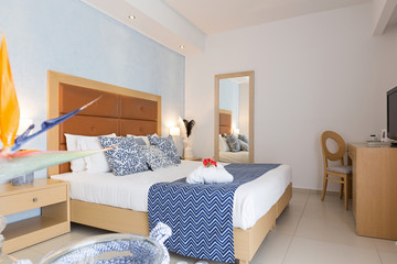 Interior of sea hotel bedroom