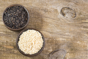 White sesame and black sesame seed - Sesamum indicum