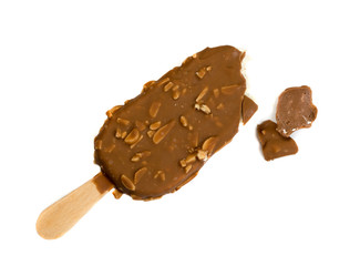 Chocolate Almond Popsicle Ice Cream Bar Isolated