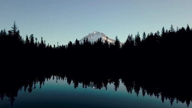 Drone approach shot of MT Rainer in Washington State