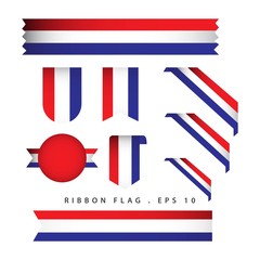 Netherlands Ribbon Flag Vector Template Design Illustration