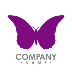 Vector simple abstract butterfly. Butterfly icon vector isolated on white background.