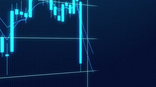 Candlestick Trading Chart Close-up - Stock and cryptocurrency trading animation concept