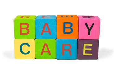 Baby Care Made of Wooden Alphabet Blocks