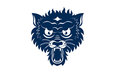 Angry cat head. Vector illustration