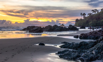 People walking in the El Almejal beach, El Valle, Colombia. 05/27/18