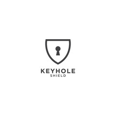 Keyhole and shield graphic design template