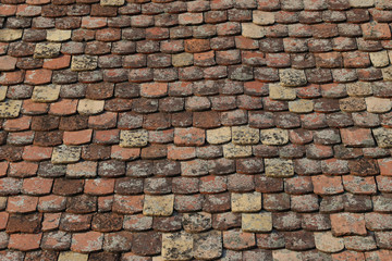 The old roof tiled roof