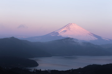 Fototapeta na wymiar Mountain Fuji winter in morning