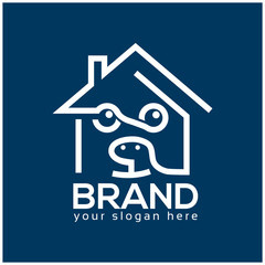 Dog house logo design template