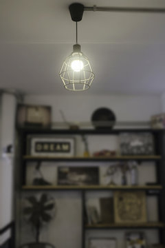 Vintage minimal shelf in the cafe