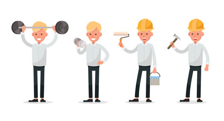 Set of Businessman character vector design. no43