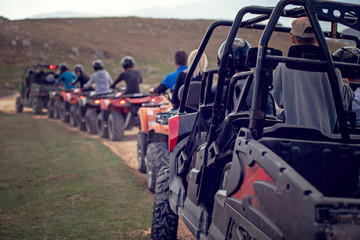 man riding atv vehicle on off road track ,people outdoor sport activitiies theme