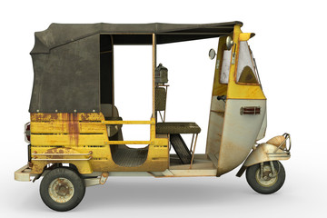 Naklejka premium taxi from india in a white background 
