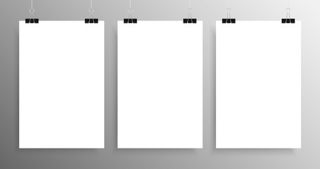 Three Vertical Poster Mockup A4. Mock-up.