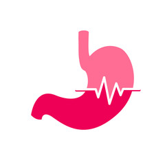 Human stomach pulse. Icon design. Vector illustration isolated on white background.