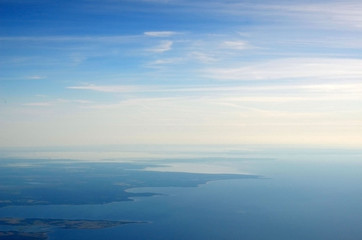 Obraz premium Baltic Sea. View from the airliner 