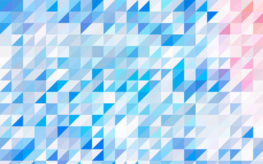 Dark BLUE vector abstract pattern made up of colored triangles on white background.