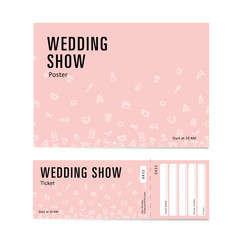 wedding show poster and ticket vector
