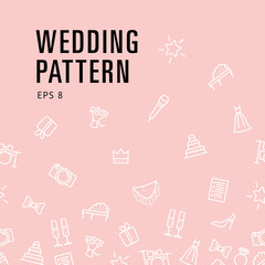 wedding icons pattern pink