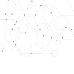 Grey technology abstract hexagons background