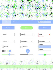 Light Blue, Green vector wireframe kit with dots.