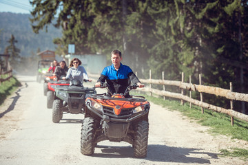 man riding atv vehicle on off road track ,people outdoor sport activitiies theme © FS-Stock