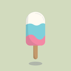colorful tasty isolated ice cream at a green background.