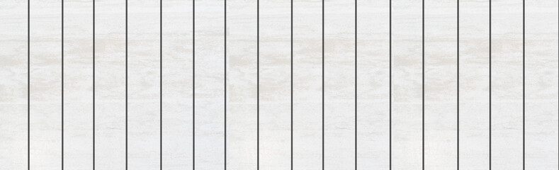 Panorama of White wood fence pattern and background seamless